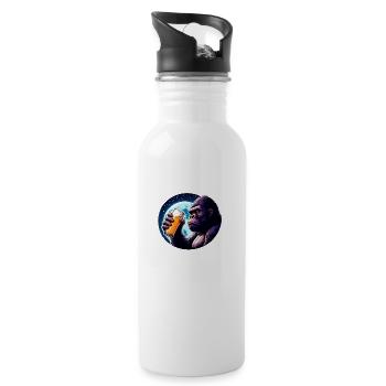 Big Beer Lover Monkey - Water bottle with straw - white - Right