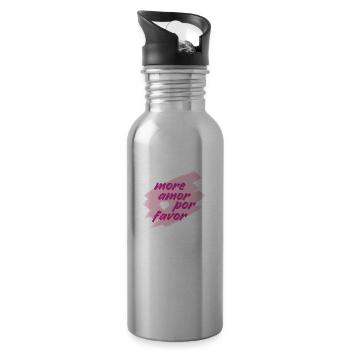 more amor - Trinkflasche mit integriertem Trinkhalm - Lightsilver - Rechts