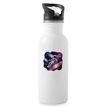 Astronaut Dreaming - Cosmic Galaxy Adventure - Water bottle with straw - white - Right