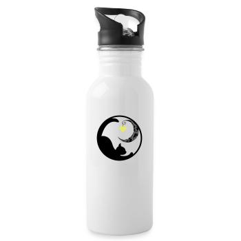 Cat Moon 02 - Water bottle with straw - white - Right