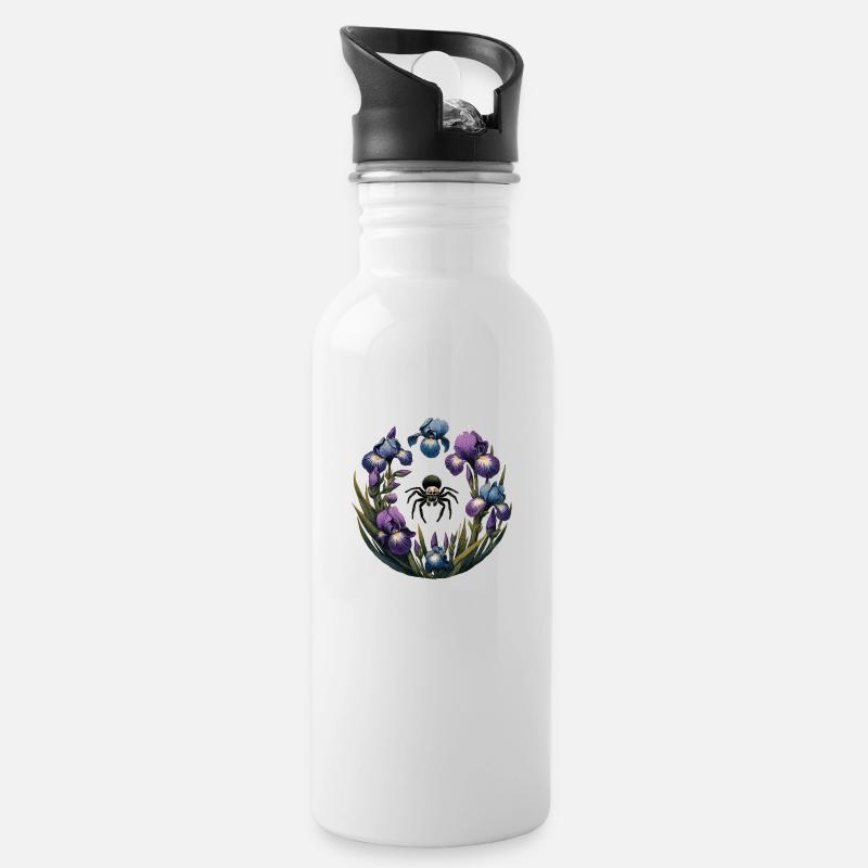 Springspinne - Trinkflasche mit integriertem Trinkhalm - Weiß