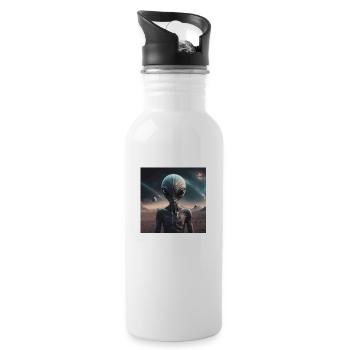 Alien - Trinkflasche mit integriertem Trinkhalm - Weiß - Rechts