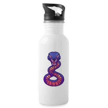 Serpent Cobra Halloween Bande Dessinée Drôle - Gourde avec paille intégrée - blanc - Droite