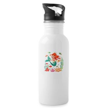 The myth of the mermaid - Water bottle with straw - white - Right