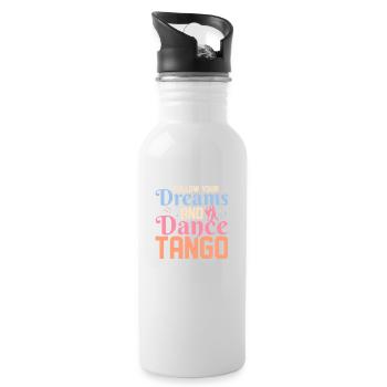 Follow Your Dreams And Dance Tango Latin Music Tan - Trinkflasche mit integriertem Trinkhalm - Weiß - Rechts