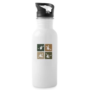 Kanupolo Canoe Polo Spieler Retro Style - Trinkflasche mit integriertem Trinkhalm - Weiß - Rechts