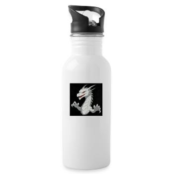 Strahlender weißer Drache - Trinkflasche mit integriertem Trinkhalm - Weiß - Rechts