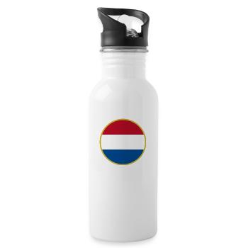 I Love Netherlands, Elegance Style Design T-Shirt - Water bottle with straw - white - Right