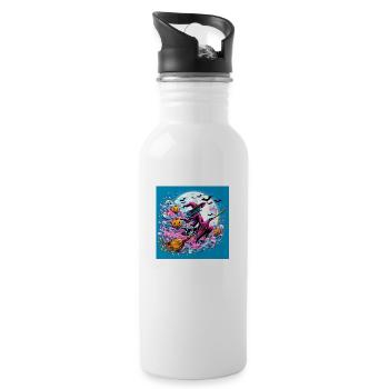 1000005326 - Water bottle with straw - white - Right