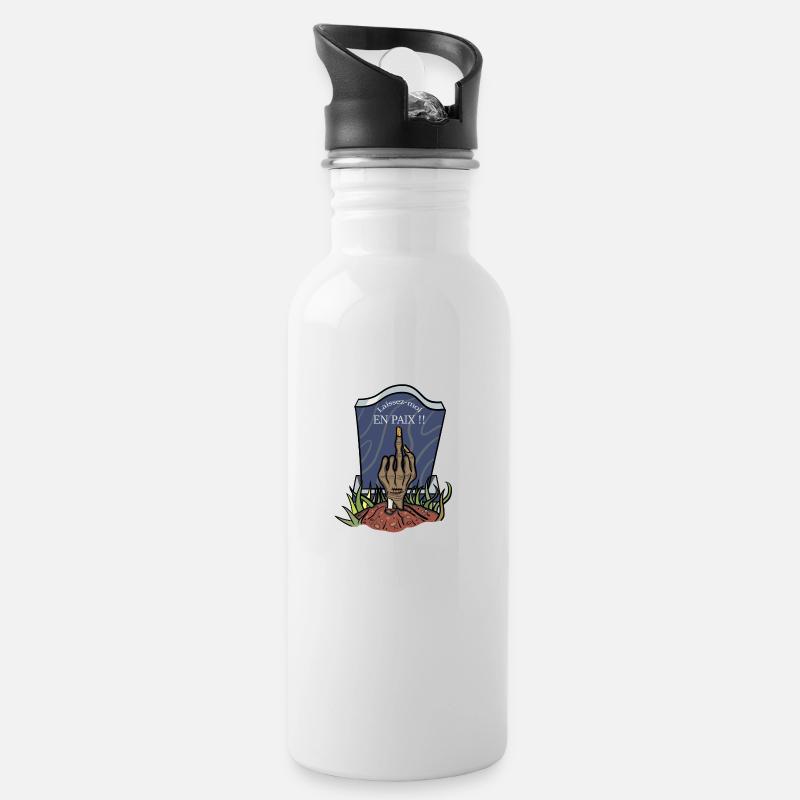 Zombie-Hand! - Trinkflasche mit integriertem Trinkhalm - Weiß
