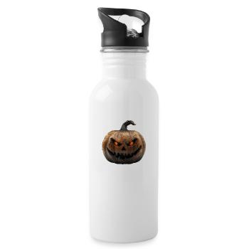 Pumpkin, the spooky Halloween decoration - Water bottle with straw - white - Right