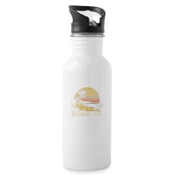 Geboren im Oktober 1985 Legendär seit Oktober 1985 - Trinkflasche mit integriertem Trinkhalm - Weiß - Rechts