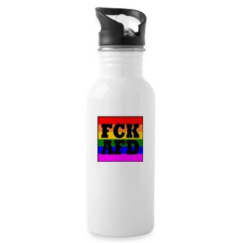 Fck afd - Trinkflasche mit integriertem Trinkhalm - Weiß - Rechts