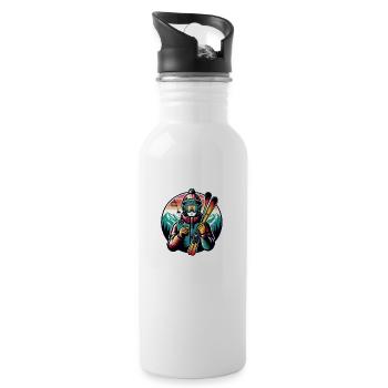 Ski Instructor Gifts - Water bottle with straw - white - Right