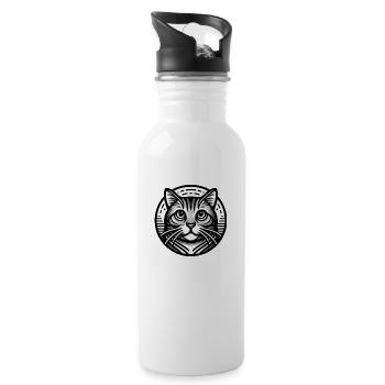 Domestic Cat Gifts - Water bottle with straw - white - Right