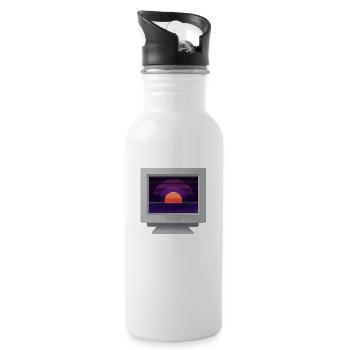 CRT Design - Future Retro Wallpaper - Water bottle with straw - white - Right
