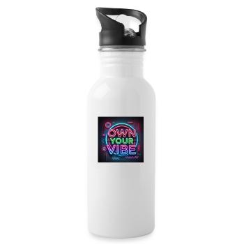 Own your vibe - Water bottle with straw - white - Right
