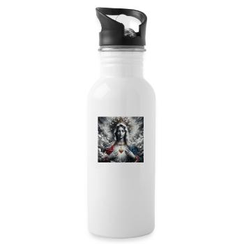 Holly Mary Maria Madonna Mariana Virgin Mary Holy - Water bottle with straw - white - Right