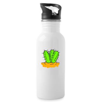3 Cactus Plants Prickly Spiny Cacti Desert - Water bottle with straw - white - Right