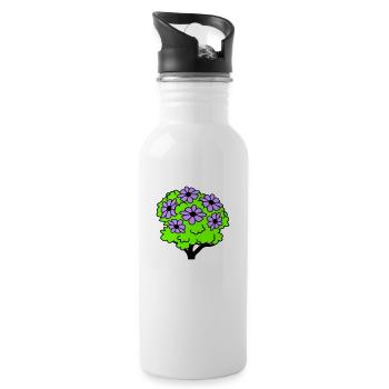 Jolie 6 Fleurs Arbuste Arbuste Fleurs Plante - Gourde avec paille intégrée - blanc - Droite