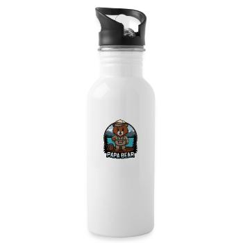 Papa Bear - Trinkflasche mit integriertem Trinkhalm - Weiß - Rechts