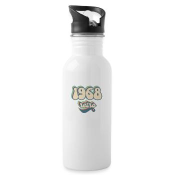 1968 Retro Geschenkidee - Trinkflasche mit integriertem Trinkhalm - Weiß - Rechts