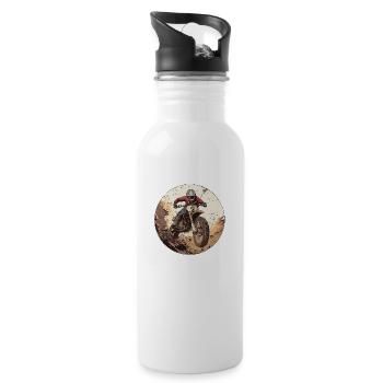 Motocross adventure for real adrenaline junkies - Water bottle with straw - white - Right