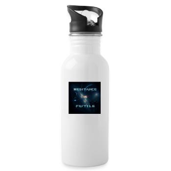 resistance is futile - Water bottle with straw - white - Right