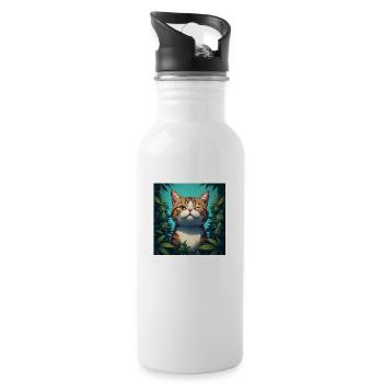 The relaxed hangover - Water bottle with straw - white - Right