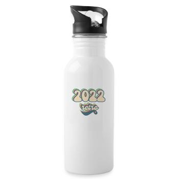2022 Retro Gift Idea - Water bottle with straw - white - Right