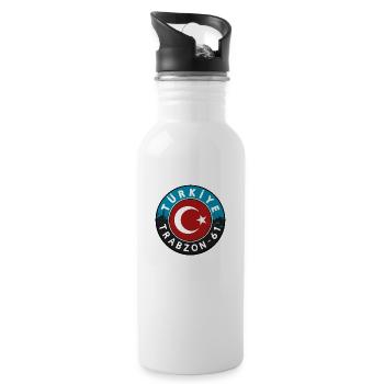 Türkiye Trabzon 61 Design - Trinkflasche mit integriertem Trinkhalm - Weiß - Rechts