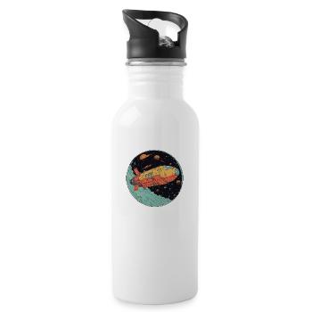 Galactic Adventures: Exploring Space - Water bottle with straw - white - Right