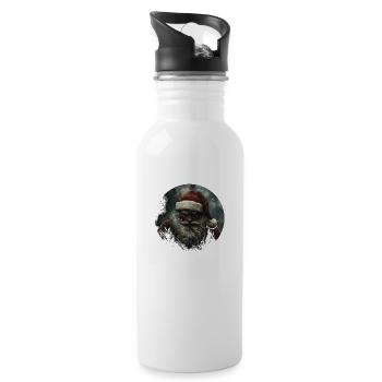 Dunkler Santa: Die geheimnisvolle Weihnacht! - Trinkflasche mit integriertem Trinkhalm - Weiß - Rechts