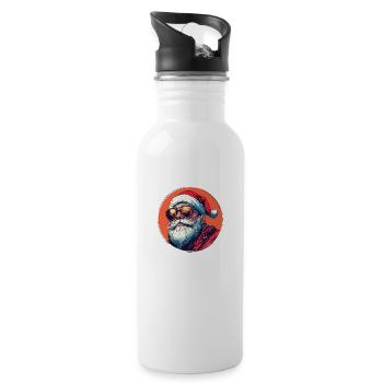 Père Noël avec du style : Noël dans un look cool ! - Gourde avec paille intégrée - blanc - Droite