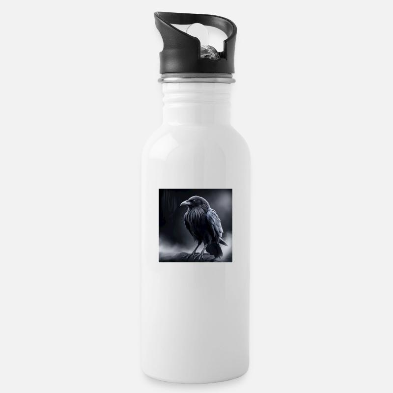 Raven 2 - Trinkflasche mit integriertem Trinkhalm - Weiß