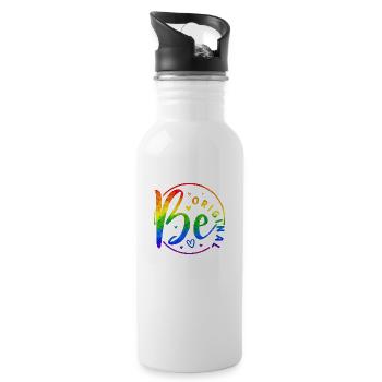 Be original vector design symbol retro quote label - Water bottle with straw - white - Right