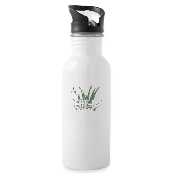 Aloe Vera Lovers and Introverts - Water bottle with straw - white - Right
