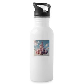 Schloss - Trinkflasche mit integriertem Trinkhalm - Weiß - Rechts