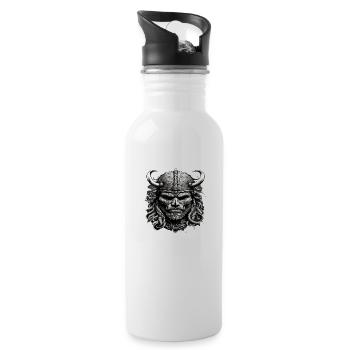 Viking Skull - Water bottle with straw - white - Right