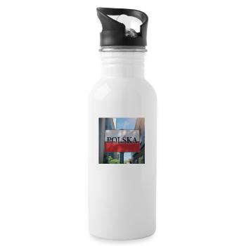 Polen - Trinkflasche mit integriertem Trinkhalm - Weiß - Rechts