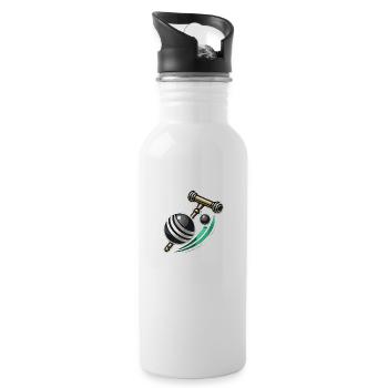 Croquet logo - Water bottle with straw - white - Right