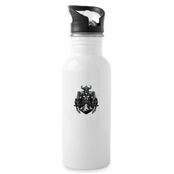 Berserker Wikinger - Trinkflasche mit integriertem Trinkhalm - Weiß - Rechts