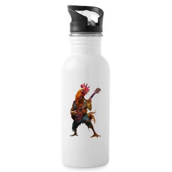Hahn Ukulele - Trinkflasche mit integriertem Trinkhalm - Weiß - Rechts