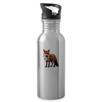 Fuchs - Trinkflasche mit integriertem Trinkhalm - Lightsilver - Rechts