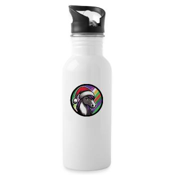 Horse Christmas X-Mas - Water bottle with straw - white - Right