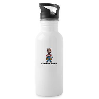 handwerk meister - Trinkflasche mit integriertem Trinkhalm - Weiß - Rechts
