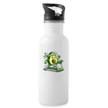 Un avocat sportif - Gourde avec paille intégrée - blanc - Droite