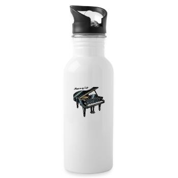 Piano - Gourde avec paille intégrée - blanc - Droite