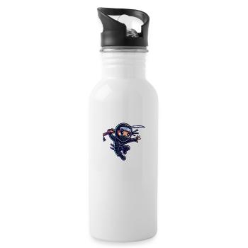 ninja - Water bottle with straw - white - Right