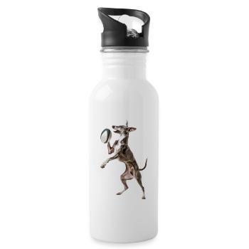 Italienischer Windspielhund - Trinkflasche mit integriertem Trinkhalm - Weiß - Rechts
